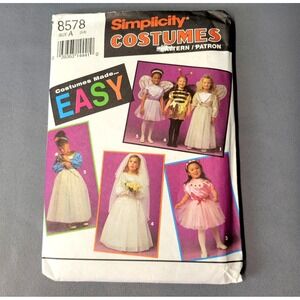 Simplicity Costumes Easy Made Sewing Pattern #8578 Kids Size A (3-8) 1998 UNCUT